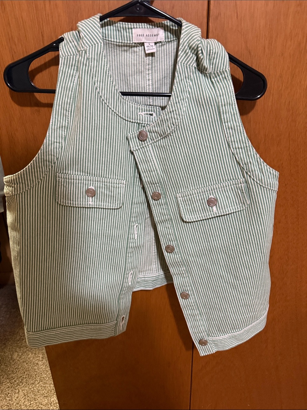 Women's Green Striped Camisole Vest
